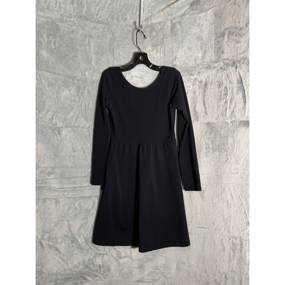 Nordstrom Girls Black Long Sleeve Skater Dress Size S 7/8 Cotton Blend